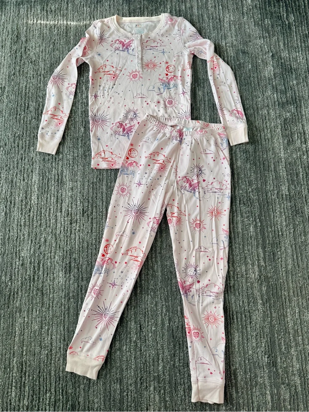 RARE Roller Rabbit Celestial Pegasus Unicorn Pajama Set - Kids 10